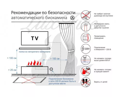 Автоматический биокамин Lux Fire Smart Flame 1000 RC Автоматический биокамин Lux Fire Smart Flame 1000 RC